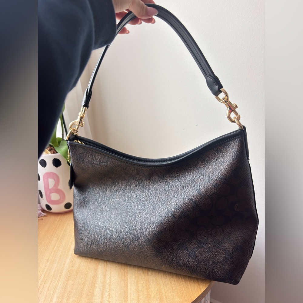 Coach medium laurel bag in black and walnut with signature canvas - Picture 4 of 4
